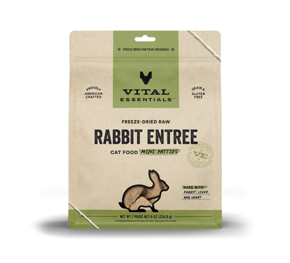 Vital Essentials Cat Freeze-Dried Rabbit Mini Patties (8oz)