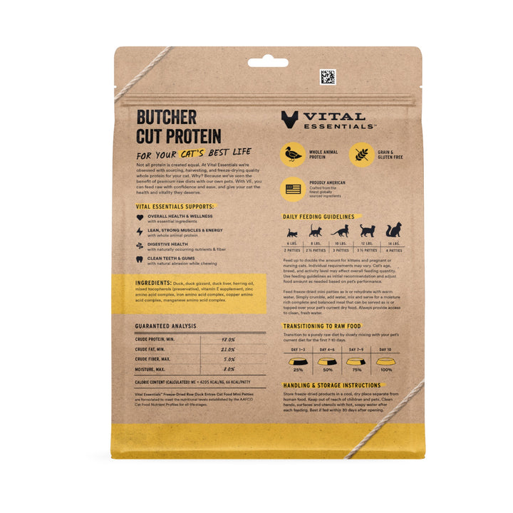 Vital Essential Cat Freeze-Dried Duck Mini Patty (15oz)