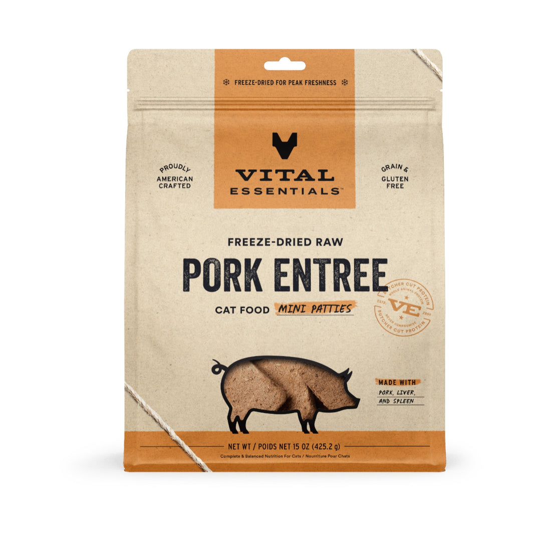 Vital Essential Cat Freeze-Dried Pork Mini Patty (15oz)