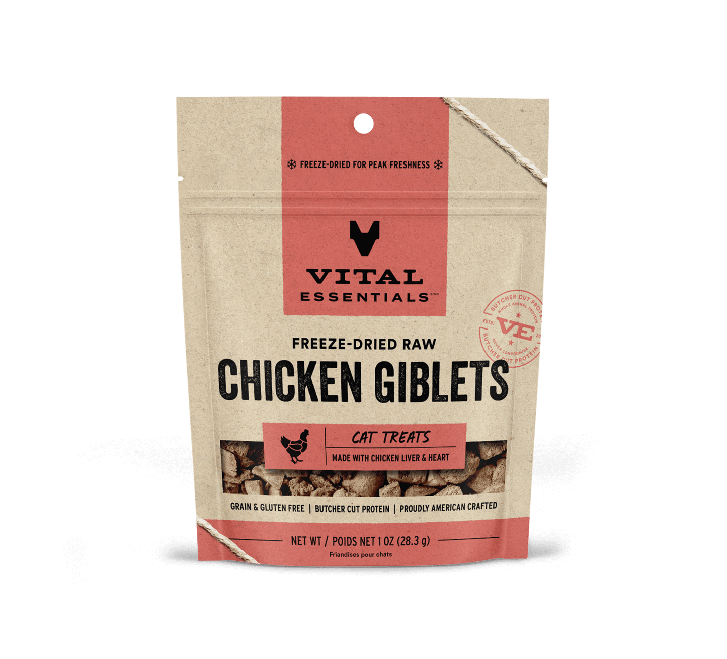 Vital Essentials Cat Freeze-Dried Chicken Giblets Treat (1oz)