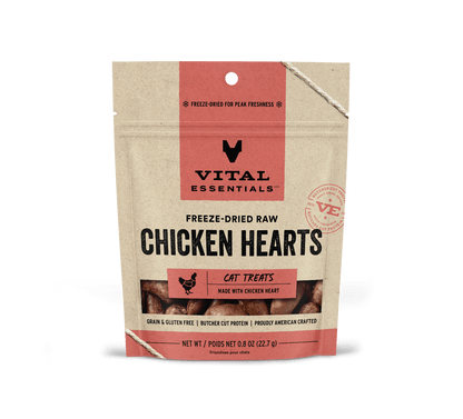 Vital Essentials Cat Freeze-Dried Chicken Hearts Treat (0.8oz)