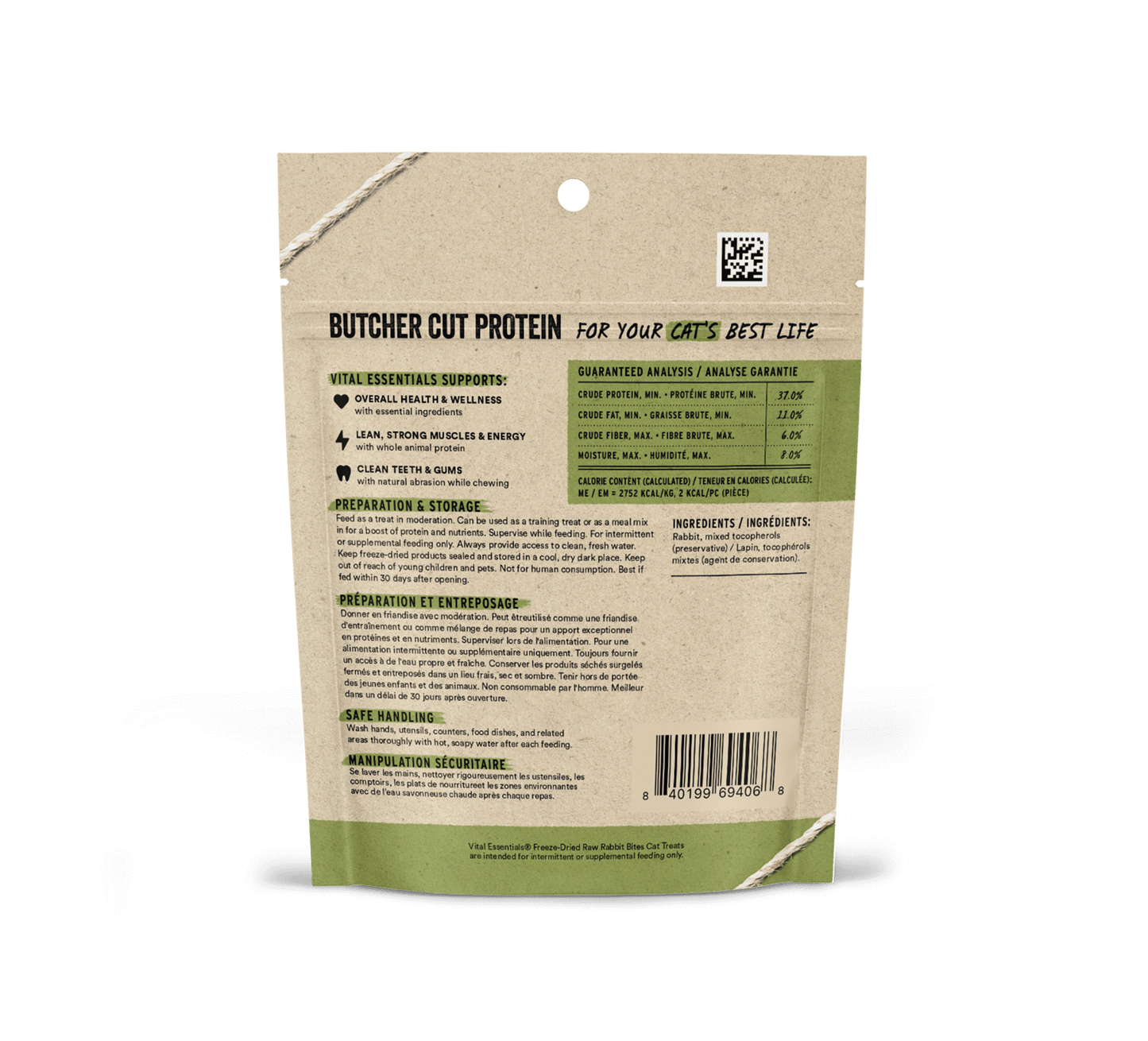 Vital Essentials Cat Freeze-Dried Rabbit Bites Treat (0.9oz)