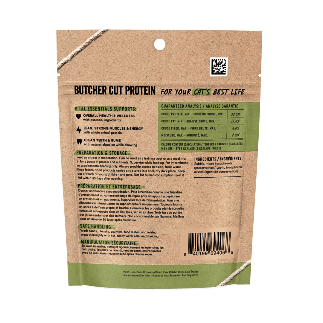 Vital Essentials Cat Freeze-Dried Rabbit Bites Treat (0.9oz)