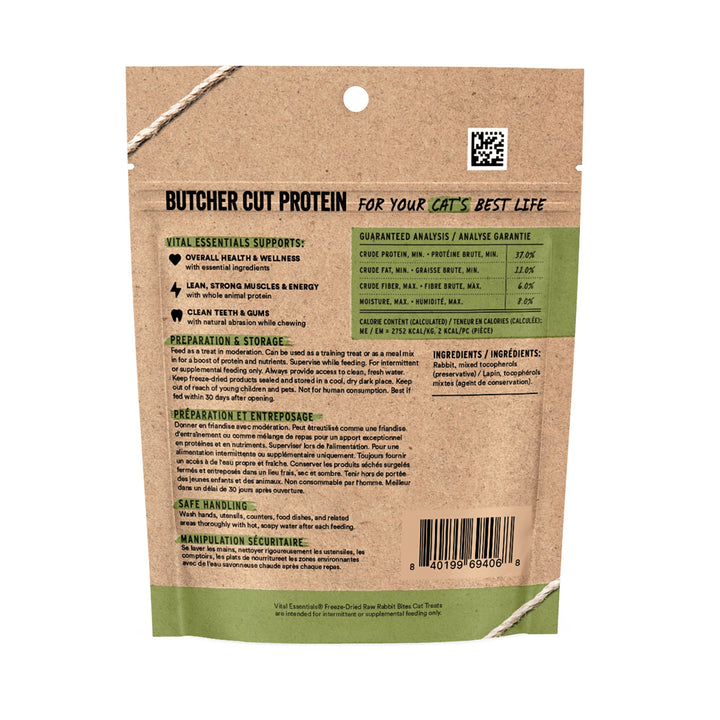 Vital Essentials Cat Freeze-Dried Rabbit Bites Treat (0.9oz)