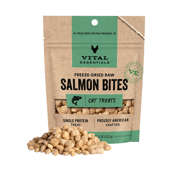 Vital Essentials Cat Freeze-Dried Salmon Bites Treat (1.1oz)