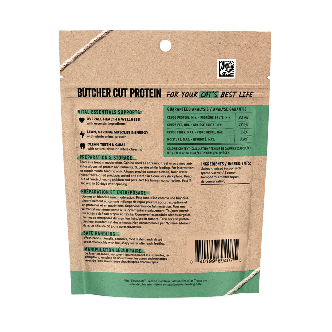 Vital Essentials Cat Freeze-Dried Salmon Bites Treat (1.1oz)