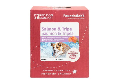 RDBK Red Dog BLue Kat Foundations Salmon/Tripe Dog (4x1/4lb) - Tail Blazers Etobicoke