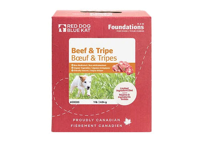 RDBK Red Dog Blue Kat Foundations Beef/Tripe Dog (4x1/4lb) - Tail Blazers Etobicoke