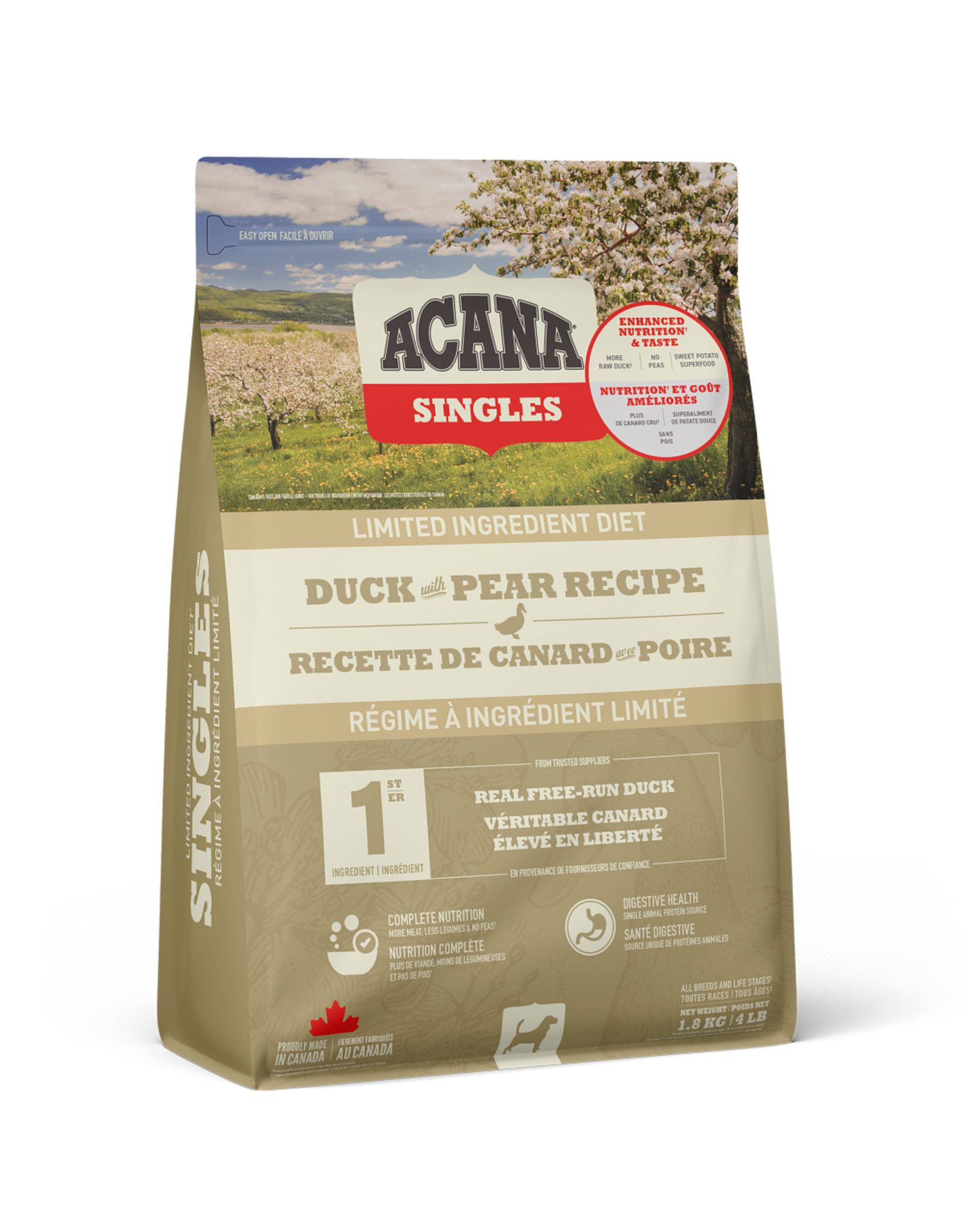 Acana Dog Singles Duck & Pear (1.8kg) - Tail Blazers Etobicoke