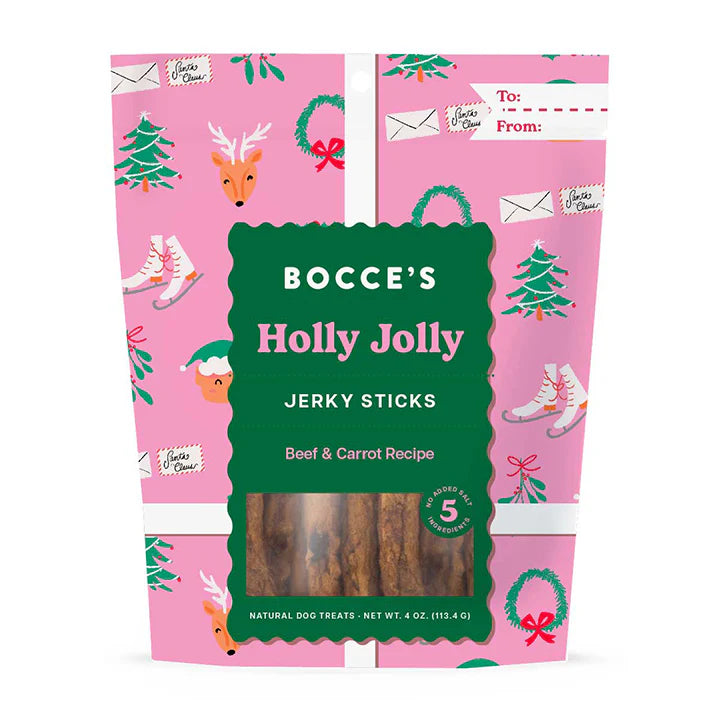 Bocce's Bakery Holly Jolly Jerky Sticks Holiday Dog Treats (4oz)