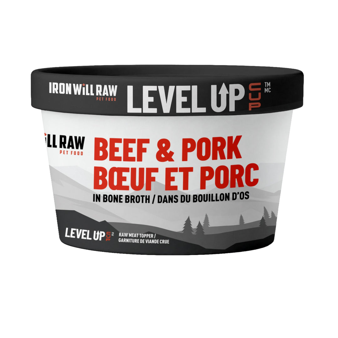 IRON WILL LEVEL UP BEEF/PORK CUP 4OZ