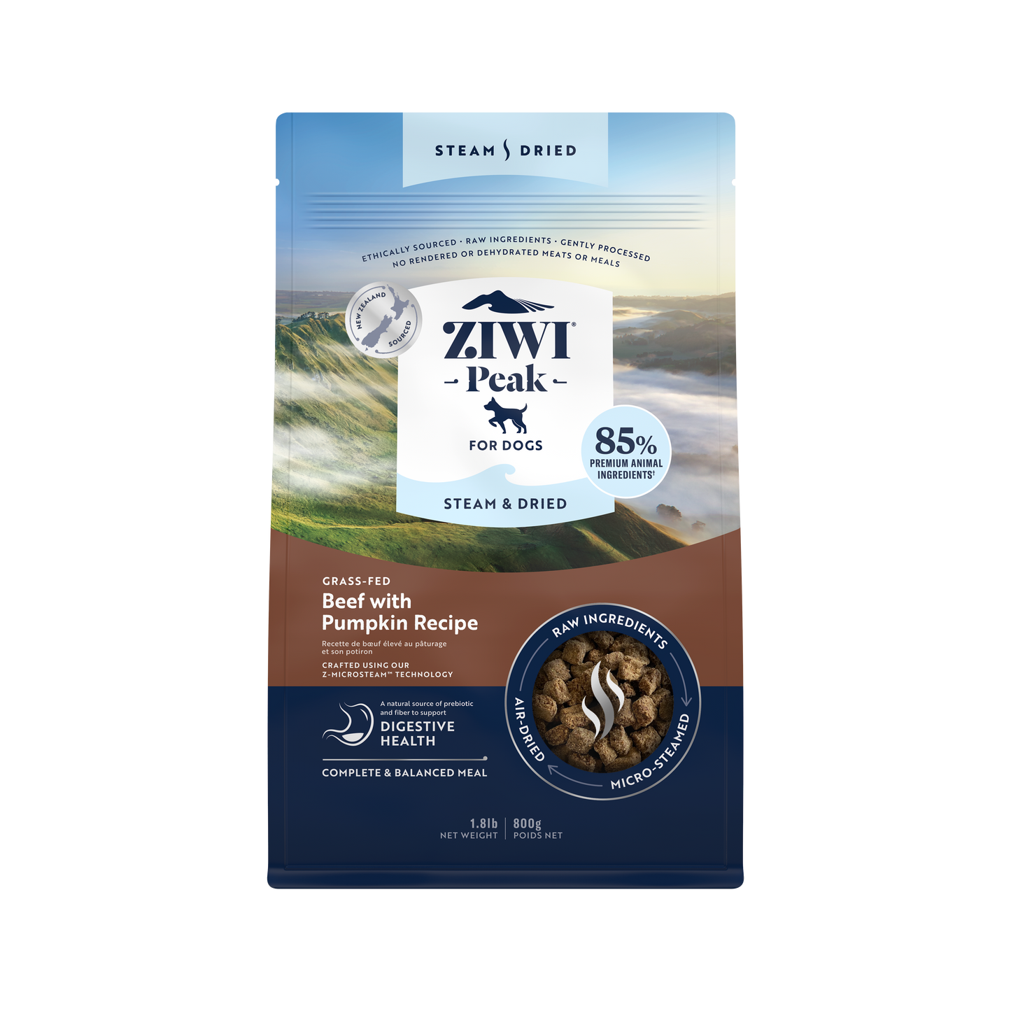 Ziwi Ziwipeak Dog Steam & Dried Beef & Pumpkin (800g)