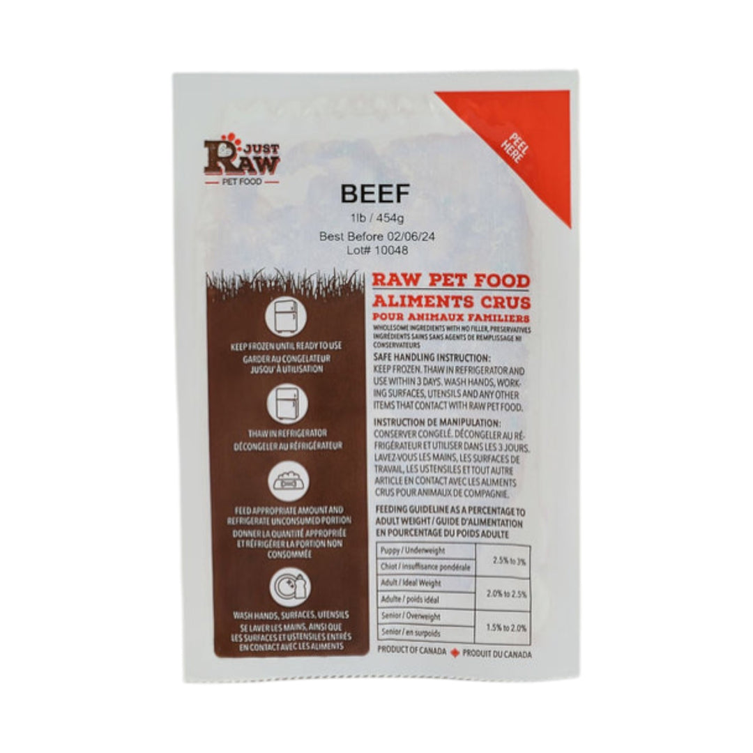 Just Raw Pure Beef 1/2lb