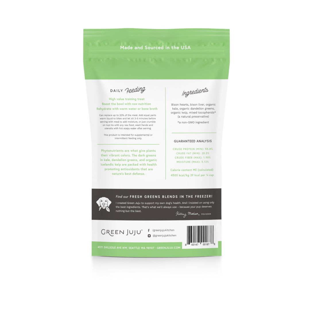 Green Juju Freeze-Dried Bison Green Bites (2.5oz)