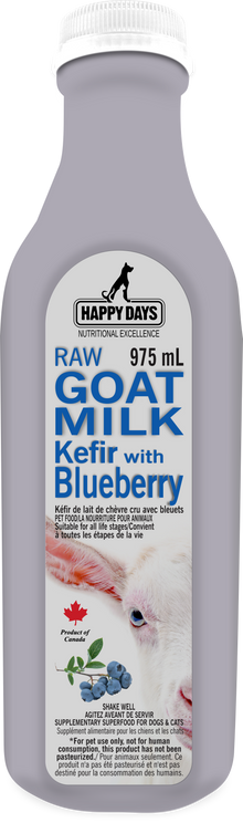 Happy Days Raw Fermented Goat Milk Kefir with Blueberry (975mL)