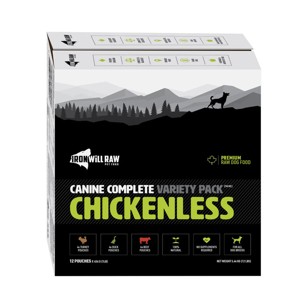 Iron Will Raw Canine Complete Chickenless Variety Pack (12lb)