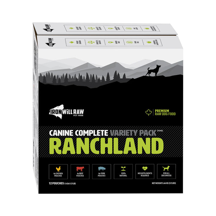 Iron Will Raw Canine Complete Ranchland Variety Pack (12lb)
