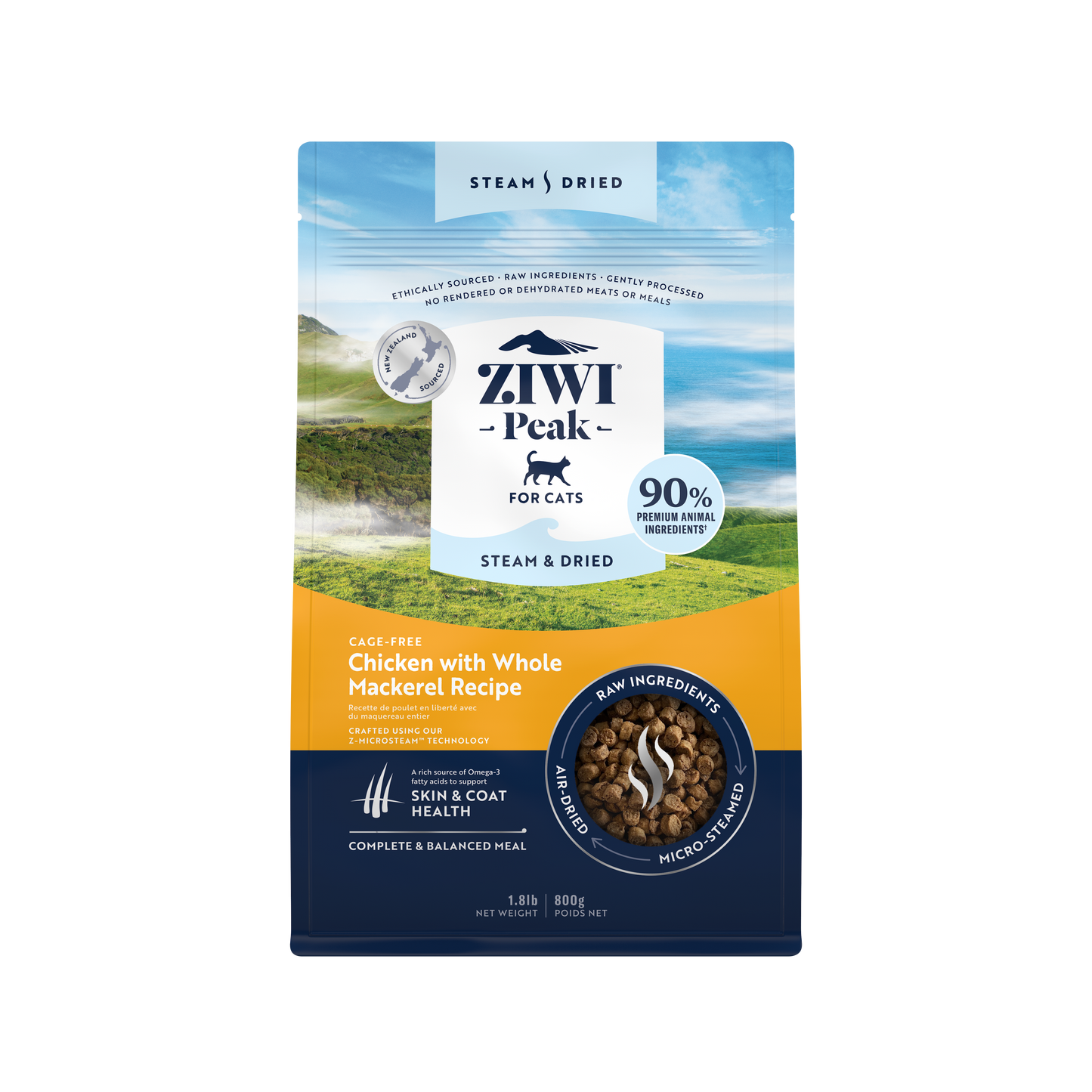 Ziwi Ziwipeak Cat Steam & Dried Chicken & Mackerel (800g)