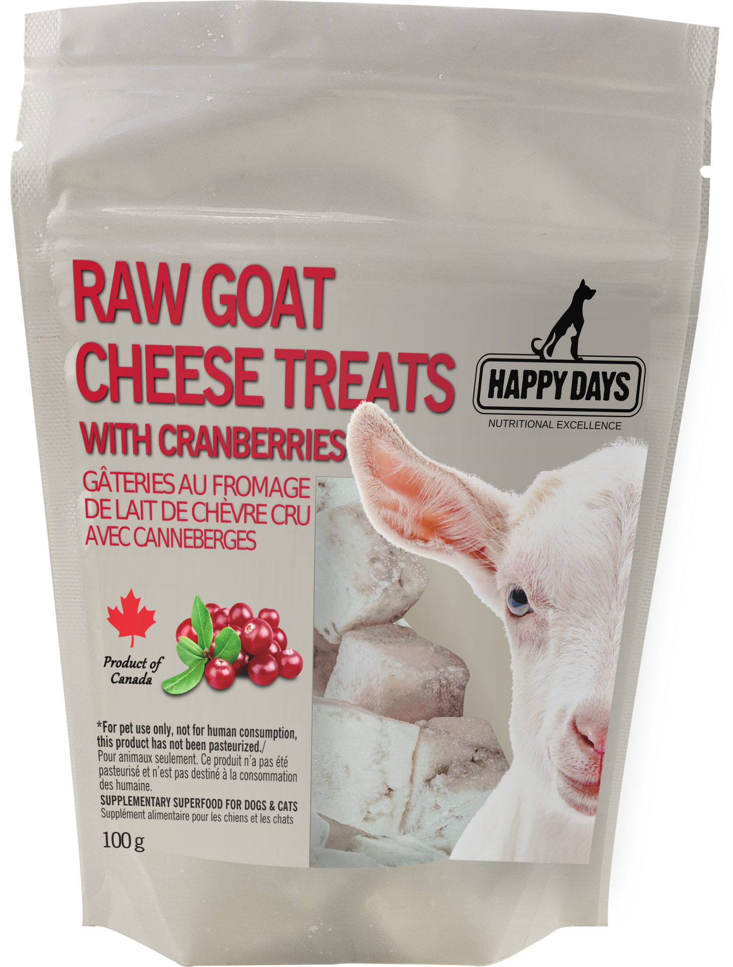 Happy Days Raw Goat Cheese Treat with Cranberry (100g)