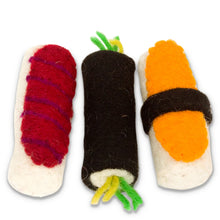 Karma Cat Wool Felt Sushi Set Of 3 Cat Toy