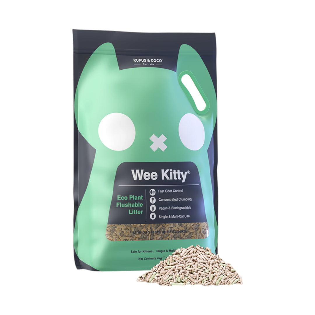 Rufus &amp; Coco Wee Kitty Clumping Multi-Cat Eco Plant Cat Litter (4kg)