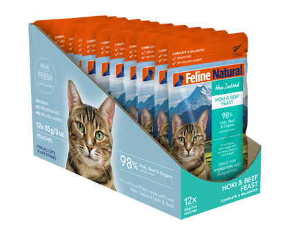 Feline Natural Beef & Hoki Feast Cat Pouch (3oz)