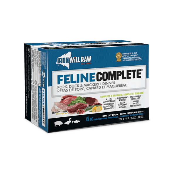 Iron Will Raw Feline Complete Pork, Duck &amp; Mackerel Dinner (3lb)