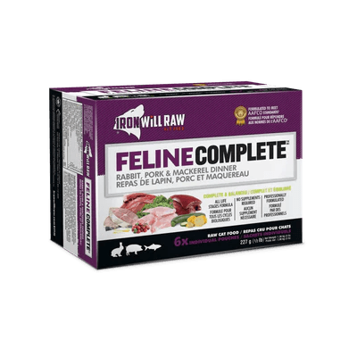 Iron Will Raw Feline Complete Rabbit, Pork &amp; Mackerel Dinner (3lb)