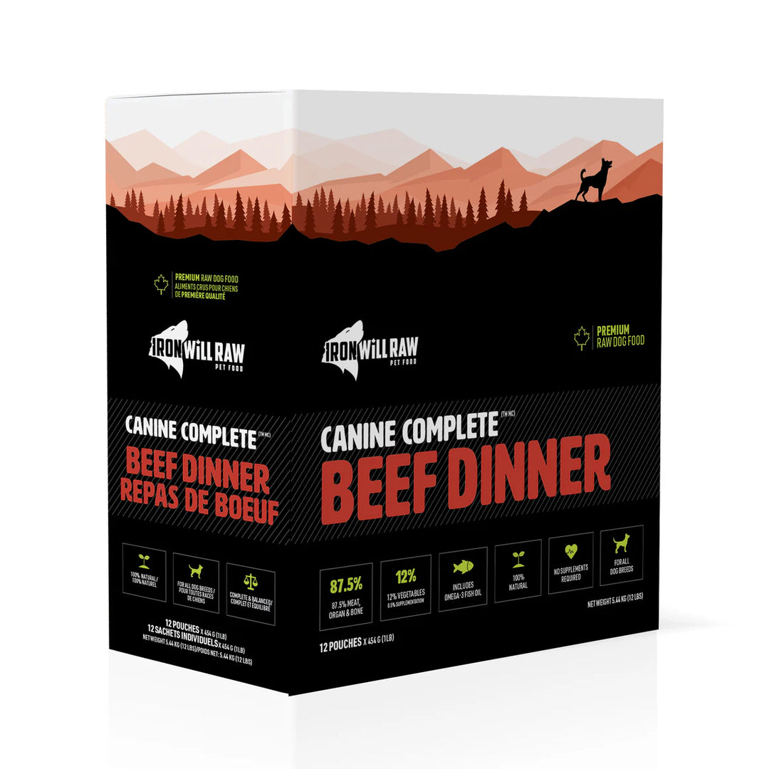 Iron Will Raw Canine Complete Beef Dinner (12lb)