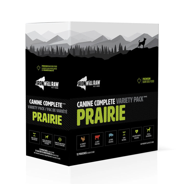 Iron Will Raw Canine Complete Prairie Variety Pack (12lb)