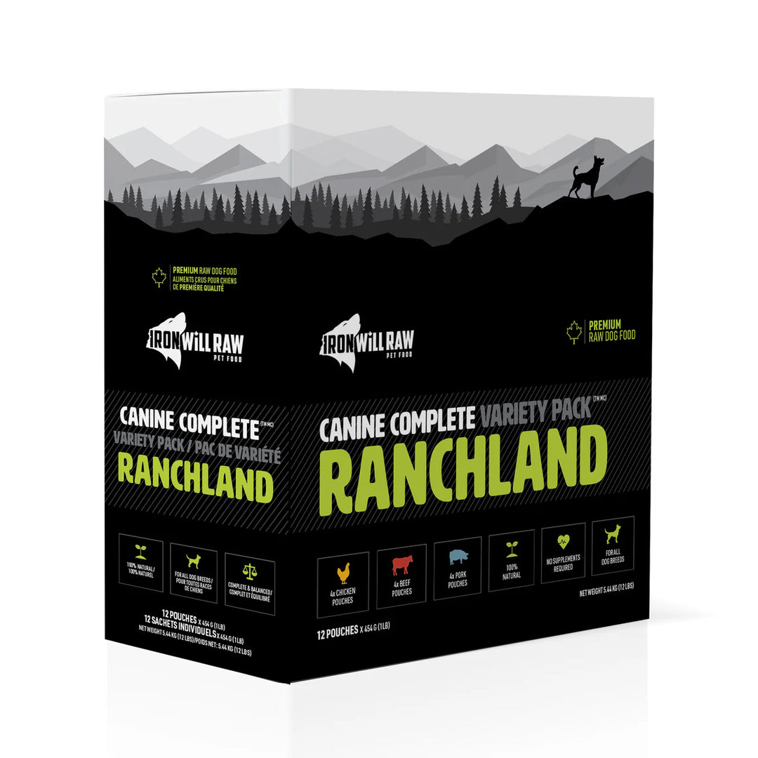 Iron Will Raw Canine Complete Ranchland Variety Pack (12lb)