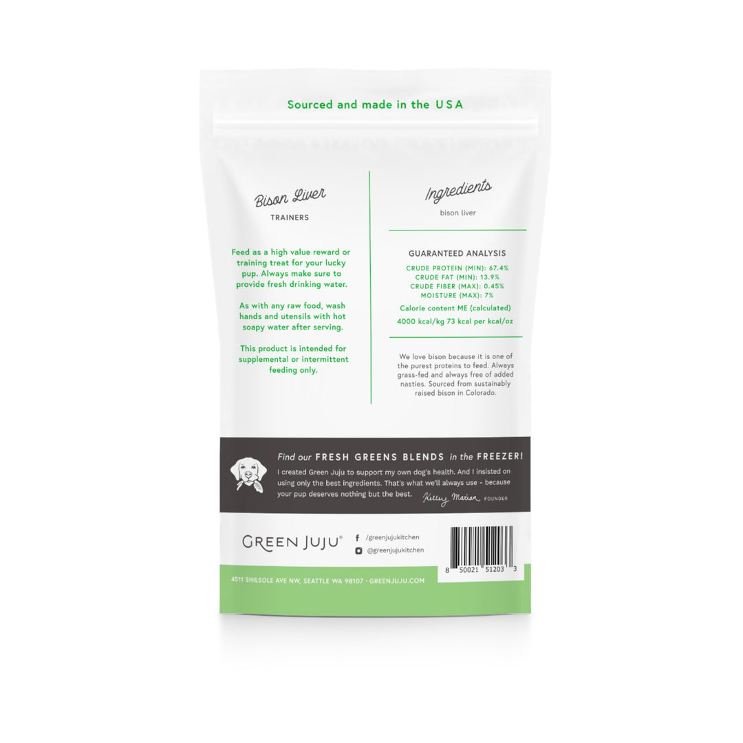 Green Juju Freeze Dried Bison Liver Trainers (2.5oz)