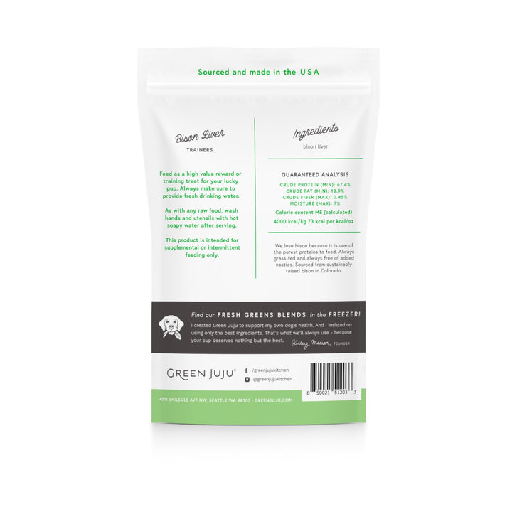 Green Juju Freeze Dried Bison Liver Trainers (2.5oz)