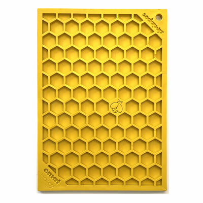 Sodapup E-Mat Honeycomb Lick Mat Yellow (5x7") - Tail Blazers Etobicoke