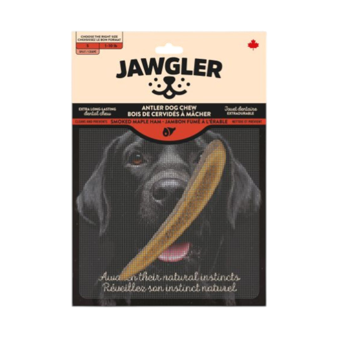 Jawgler Antler Dog Chew, Split Smoked Ham, Small 1pc