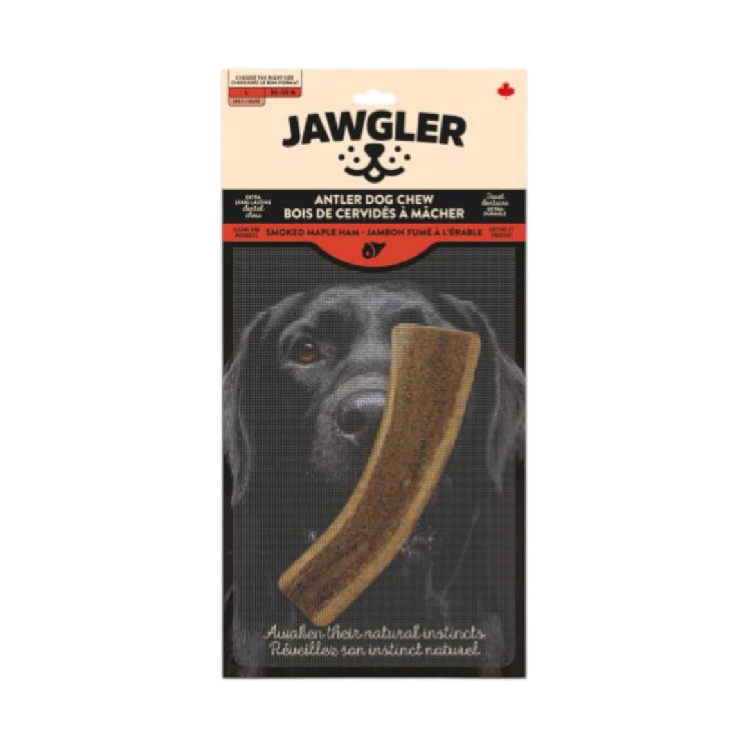 Jawgler Antler Dog Chew, Split Smoked Ham, Large 1pc