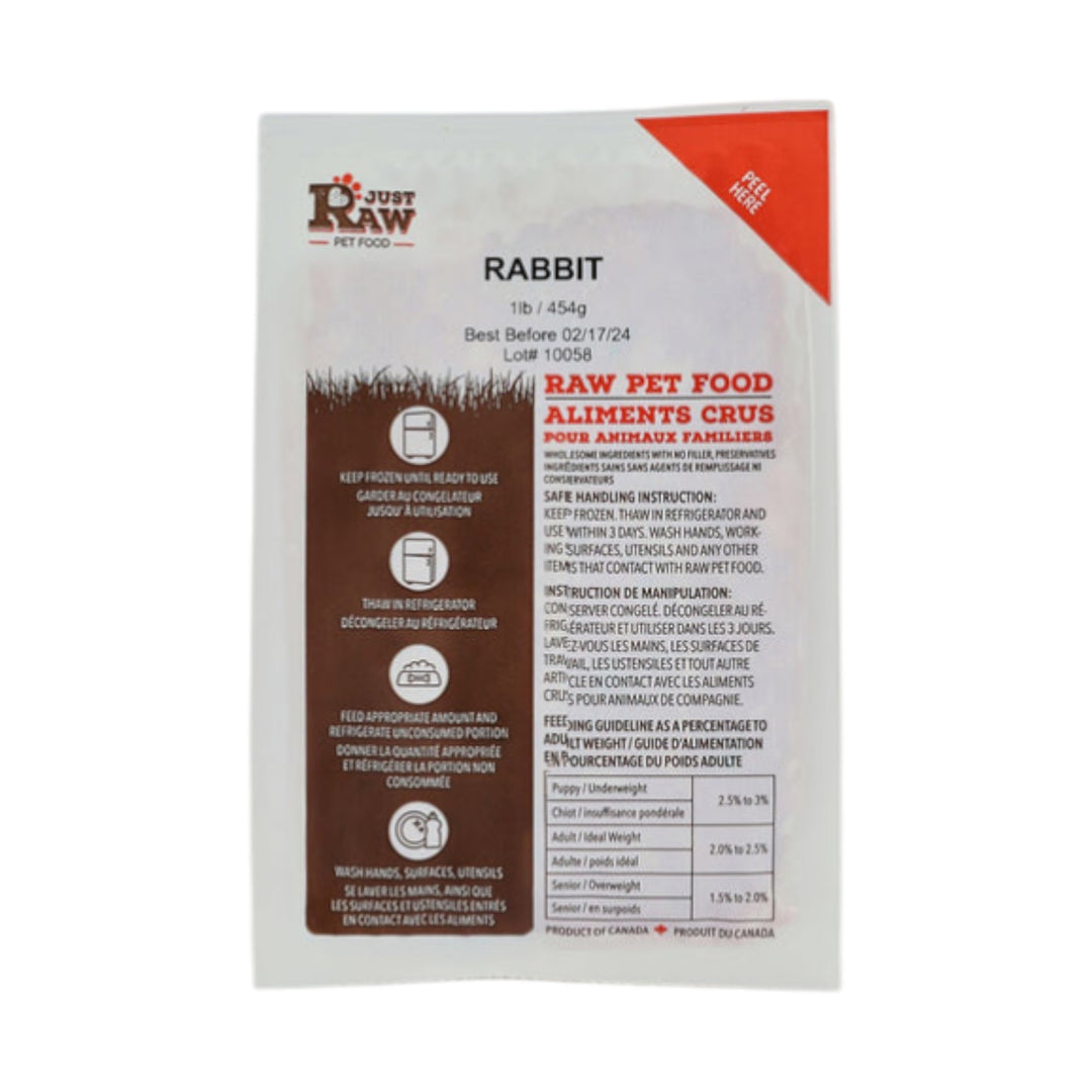 Just Raw Rabbit Classic Trial Pack (1/2lb)