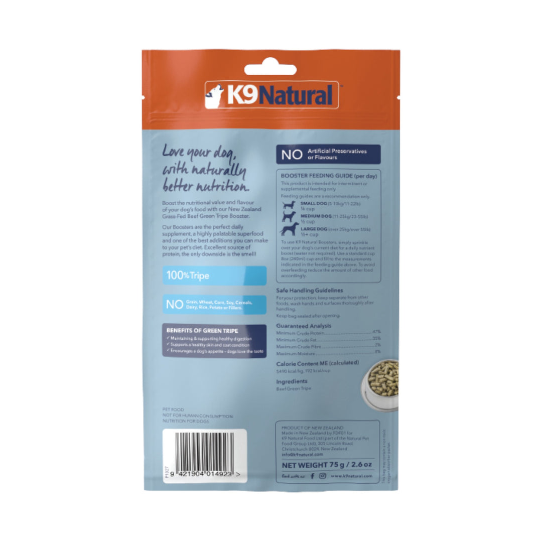 K9 Natural Freeze-Dried Beef Green Tripe Topper (75g)