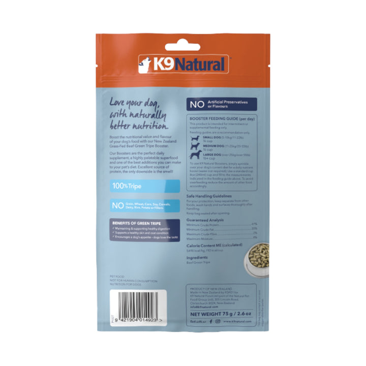 K9 Natural Freeze-Dried Beef Green Tripe Topper (75g)