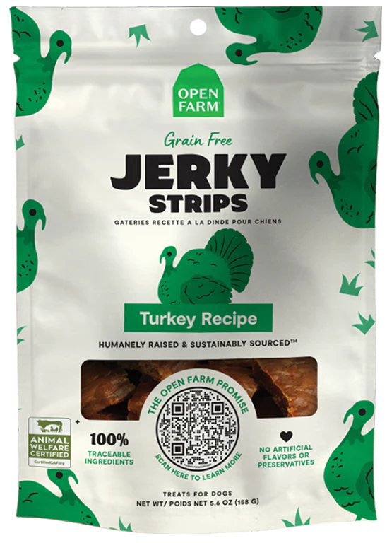 OPEN FARM JERKY STRIPS TURKEY 5.6OZ - Tail Blazers Etobicoke