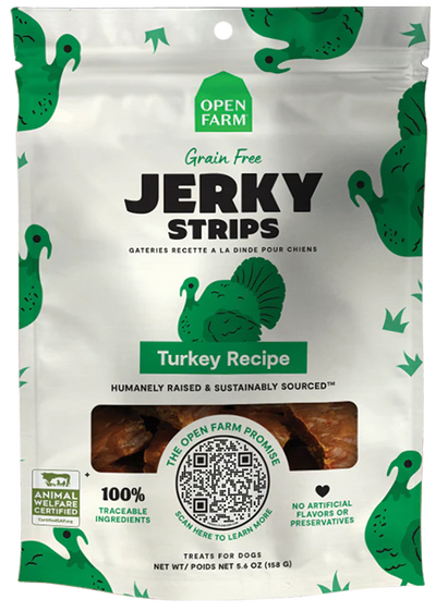 OPEN FARM JERKY STRIPS TURKEY 5.6OZ - Tail Blazers Etobicoke