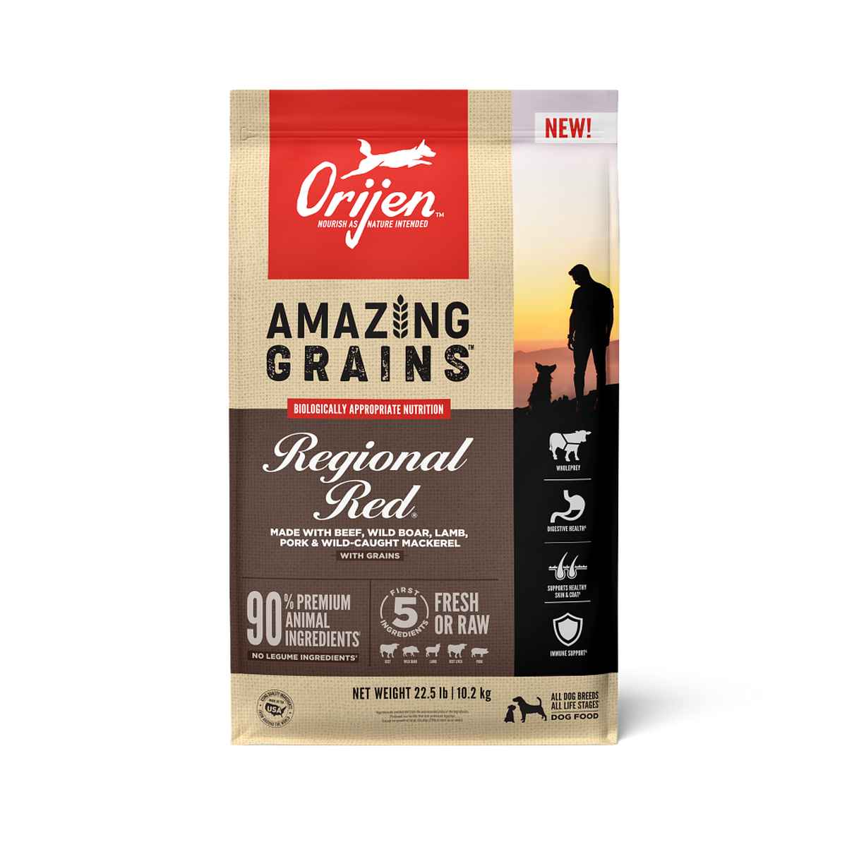 Orijen Amazing Grains Regional Red Dry Dog Food 1.8g
