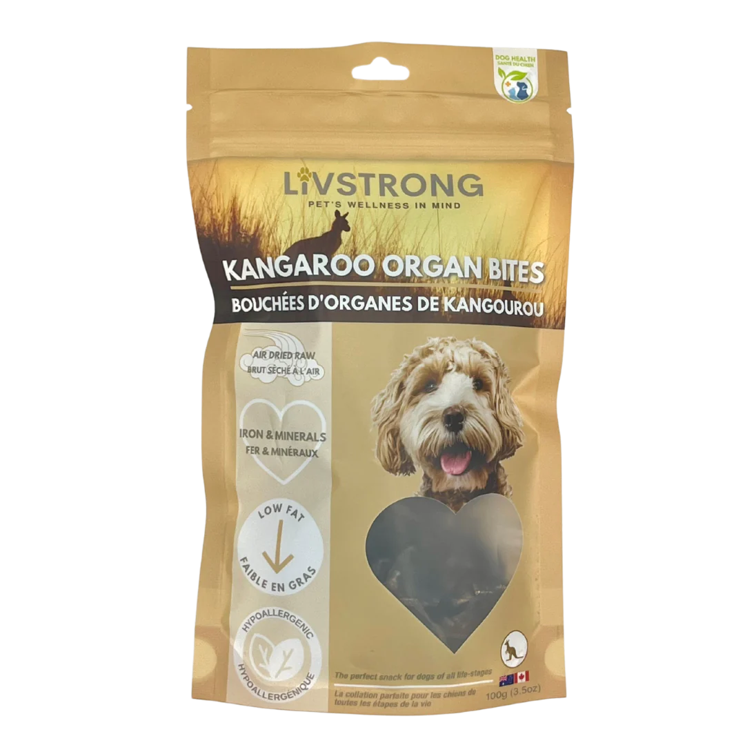 LIVSTRONG KANGAROO ORGAN BITES 100G - Tail Blazers Etobicoke