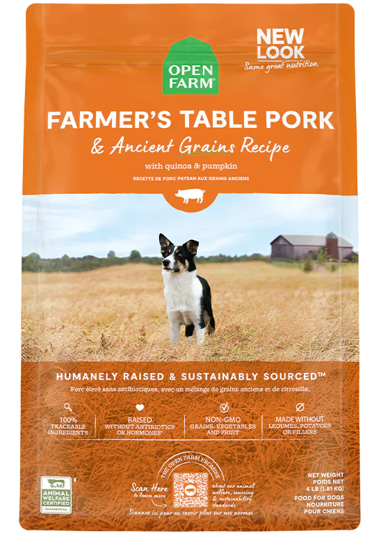 Open Farm Pork & Ancient Grains Recipe Adult Dog Food 4lb