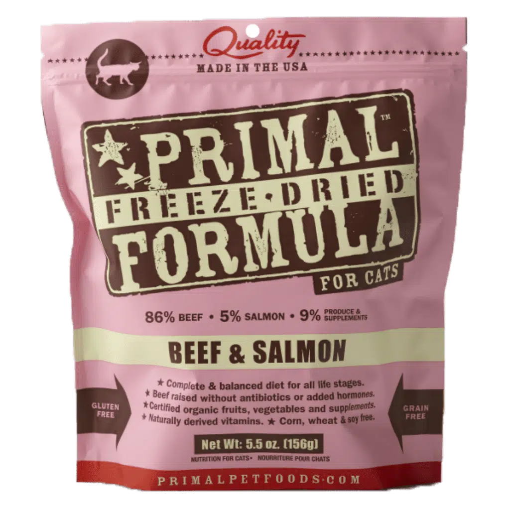 PRIMAL FREEZE DRIED BEEF/SAL CAT 5.5OZ - Tail Blazers Etobicoke