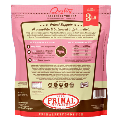 PRIMAL FREEZE DRIED BEEF/SAL CAT 5.5OZ - Tail Blazers Etobicoke