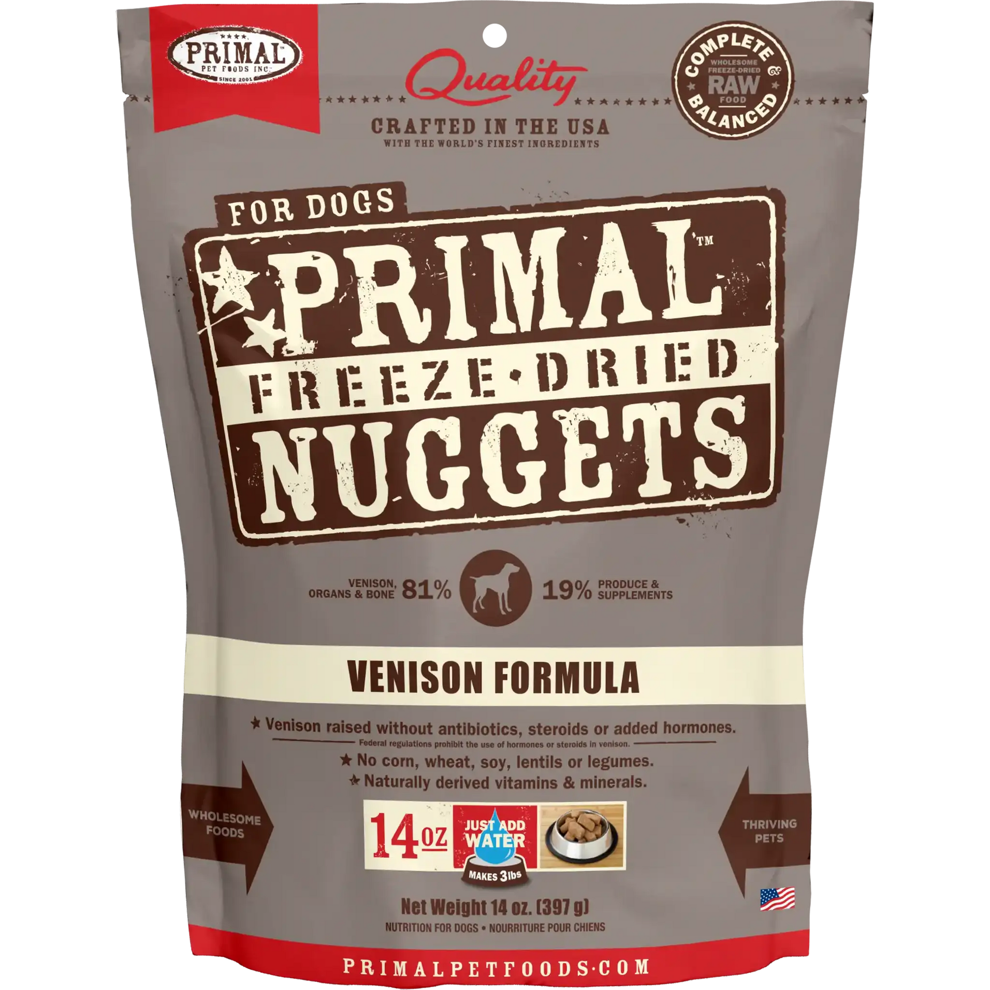 PRIMAL FREEZE DRIED VENISON DOG 14OZ - Tail Blazers Etobicoke