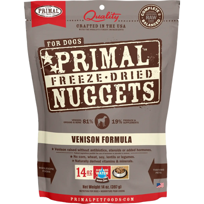 PRIMAL FREEZE DRIED VENISON DOG 14OZ - Tail Blazers Etobicoke