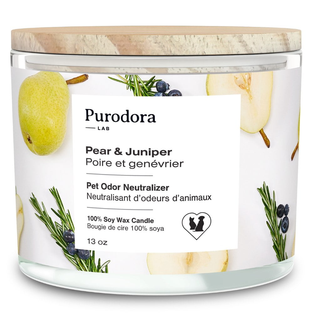 Purodora Pet Odor Neutralizer Candle Pear &amp; Juniper