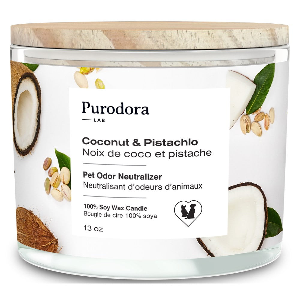 Purodora Pet Odor Neutralizer Candle Coconut &amp; Pistachio